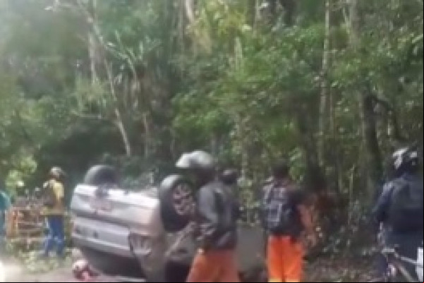 Carro capotou, derrubou árvore e homem ficou ferido /Redes Sociais 
