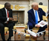 
Trump e Ramaphosa durante reunião bilateral